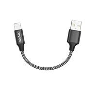 RAVIAD Câble iphone Court 15CM Chargeur iPhone, [Certifié MFi] Nylon Cable Lightning Charge Rapide Compatible avec iPhone 13 12 11 Pro Max Mini XR XS X 8 7 6 Plus 6s 6 SE 5 5s 5c- Noir