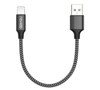 RAVIAD Câble iphone Court 30CM Chargeur iPhone, [Certifié MFi] Nylon Cable Lightning Charge Rapide Compatible avec iPhone 13 12 11 Pro Max Mini XR XS X 8 7 6 Plus 6s 6 SE 5 5s 5c- Noir