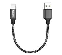 RAVIAD Câble iphone Court 30CM Chargeur iPhone, [Certifié MFi] Nylon Cable Lightning Charge Rapide Compatible avec iPhone 13 12 11 Pro Max Mini XR XS X 8 7 6 Plus 6s 6 SE 5 5s 5c- Noir