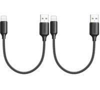 RAVIAD Câble iPhone Court 50CM Chargeur iPhone, [Certifié MFi] Nylon Cable Lightning Charge Rapide Compatible avec iPhone 14 13 12 11 Pro Max Mini XR XS X 8 7 6 Plus 6s 6 SE 5 5s 5c - Noir (Lot de 2)
