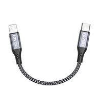 RAVIAD Câble iPhone USB C Court 15CM MFi Certifié Câble USB C Lightning | Nylon Tressé Cable Chargeur iPhone Rapide Compatible avec iPhone 14 13 12 11 Pro Max Mini XR XS X 8 7 Plus 6s 6 SE-Gris