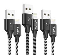RAVIAD Câble Lightning iPhone Chargeur [1M/Lot de 3] Certifié MFi Nylon Tressé Ultra Résistant Fil Charge Rapide Cordon pour iPhone 13 12 11 Pro Max Mini XR XS X 8 7 6s 6 5s 5