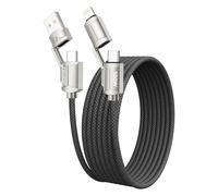 RAVIAD Câble Multi USB, 4 en 1 Câble Universel [2M] Multi USB Câble de Chargement en Nylon avec USB C/USB A vers Lightning, USB C/USB A vers USBC pour iPhone 16 15, Galaxy S25 S24, Honor