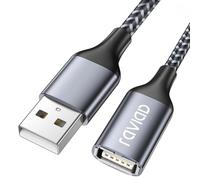 RAVIAD Câble Rallonge USB 2.0 2M, Câble Extension USB 2.0 Mâle A vers Femelle A Nylon Tressé Compatible pour Clé USB, Hub USB, Disque Dur Externe, Clavier, Imprimante, Webcam -Gris