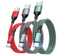RAVIAD Câble USB C [2M/Lot de 3], Cable Chargeur USB C Charge Rapide 3A Cable USB Type C Nylon Tressé pour iPhone 16 15, Galaxy S25 S24 S23 S22 S21 S20, Huawei P40 P30, Redmi Note