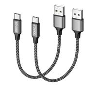 RAVIAD Cable USB C Charge Rapide 3.1A, [0.3M, Lot de 2] Câble USB vers USB C Court Nylon Cable Chargeur Type C pour iPhone 17 16 15, Samsung Galaxy S25 S24 S23 S22 S21, Huawei P40 P30, Redmi Note 10 9