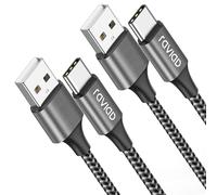 RAVIAD Cable USB C Charge Rapide 3.1A, [2M, Lot de 2] Câble USB vers USB C Nylon Cable Chargeur Type C pour iPhone 17 16 15, Samsung Galaxy S25 S24 S23 S22 S21 S20 S10, Huawei P40 P30, Redmi Note 10 9