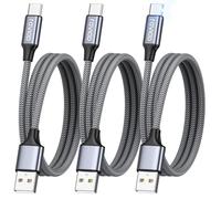 RAVIAD Câble USB C Charge Rapide [Lot de 3, 2m] Cable USB C vers USB 3A Cable USB Type C Chargeur Nylon Tressé Cable USBC pour iPhone 17 16 15 Pro Max Plus, Galaxy S25 S24 S23, MacBook, Huawei, Pixel