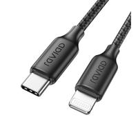 RAVIAD Câble USB C vers Lightning 2M [Certifié MFi] Câble USB C iPhone Chargeur Rapide Power Delivery Fil Lightning USB C pour iPhone 14 13 12 11 Pro Max Mini XR XS Max X 10 8 7 SE 2020, iPad -Noir