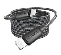 RAVIAD Câble USB C vers Lightning 3M [Certifié MFi] Câble USB C iPhone Chargeur Rapide Power Delivery Fil Lightning USBC pour iPhone 14 13 12 11 Pro Max Mini XR XS Max X 10 8 7 SE 2020, iPad -Noir