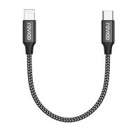 RAVIAD Câble USB C vers Lightning Court 0.15M Certifié MFi Câble USB C Lightning Charge Rapide Power Delivery Compatible avec iPhone 14/13 Pro Max/12/11 Pro Max/11/SE 2020/XR/XS/X/8 - Noir