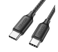 RAVIAD Câble USB C vers USB C 2M 100W PD3.0 5A Cable USBC Charge Rapide QC3.0 Chargeur USB Type C pour iPhone 16/15 Plus Pro Max Galaxy S24 S23 MacBook Pro Pad Pro Tablet Huawei Google Pixel