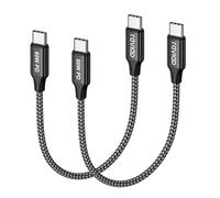 RAVIAD Cable USB C vers USB C Court [50CM/Lot de 2], 60W Câble Chargeur Type C PD Charge Rapide Nylon Tressé Cordon USB C pour iPhone 17/16/15 Plus Pro Max, Galaxy S25/S24/S23, iPad, Air MacBook Pro