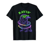 Ravin Raven EDM Techno Party Raver psychédélique Halloween T-Shirt