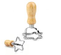 Ravioli Ausstecher Former mit Holzgriff Sternförmige Stamper Cutter | Emporte-Pièce à Raviolis et Bord à Roulette à Pâte Moules à Coupe-Pâtes Ustensiles Pour Pierogi Biscuits Pizza Gâteaux