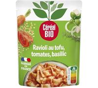 Ravioli Tomate Tofu Basilic Bio 267g - Pâte fraîche, garniture savoureuse - CERAL BIO - Lot De 4