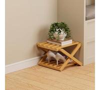 Ravionelle The 9-Tier No-Assembly Bamboo Rack, Tall Narrow Foldable Shoe Organizer for Entryway, Closet, Dorm, Space-Saving Multifunctional Storage Shelf (Nature,2 Tier)