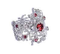 Ravishing Impressions Bague en argent sterling 925 avec grenat naturel, bijoux d'anniversaire pour femmes et filles, grenat