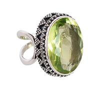 Ravishing Impressions Bague en argent sterling 925 massif quartz vert pour femme FSJ-855 Sz-U 1/2, pierre précieuse, quartz vert