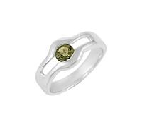 Ravishing Impressions Bague en moldavite avec pierre précieuse verte à facettes de 5 mm 3,7 g faite à la main, cadeau unique pour homme ou femme, U1/2,63(20.10), Pierre précieuse, Moldavite