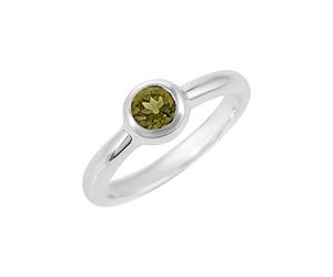 Ravishing Impressions Bague en moldavite sertie de pierres précieuses vertes à facettes rondes de 5 mm 3,3 g - Cadeau unique pour homme ou femme, R1/2,60(19.10), Gemme, Moldavite