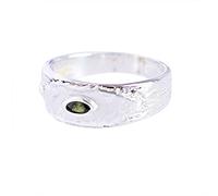 Ravishing Impressions Bague marquise à facettes en moldavite avec pierre précieuse verte 4 x 2 mm 4,9 g Fait à la main Bijoux fins Cadeau élégant pour homme ou femme, L1/2,52(16.60), Pierre précieuse