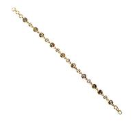 Ravishing Impressions Bracelet à quartz en cristal de labradorite 21 cm de long plaqué or jaune en argent sterling 925 avec cabochon rond et fermoir mousqueton