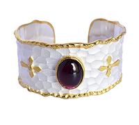 Ravishing Impressions Bracelet en argent sterling 925 massif avec grenat et oxyde de zirconium, pour filles, 20,3 cm, pierre précieuse grenat et zircone cubique