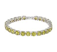 Ravishing Impressions Bracelet rivière péridot pour femme - Pierre de naissance du mois d'août - Pierre précieuse verte ronde à facettes - Argent sterling 925 plaqué rhodium blanc - Fermoir boîte