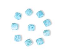 Ravishing Impressions Cabochon naturel bleu ciel taille 4x4mm forme carrée calibrée pierre précieuse lâche pour fabrication de bijoux pectolite bleue de la mer des Caraïbes, Pierre, Larimar