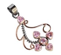 Ravishing Impressions Collier avec pendentif en argent sterling 925 quartz rose - Cristal d'amour et de compassion - Pierre précieuse rose naturelle - Cadeau pour femme - 5 mm - 5 mm - Argent sterling