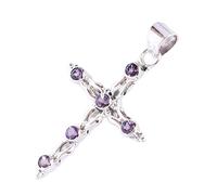 Ravishing Impressions Collier avec pendentif rond améthyste en argent sterling 925 - Pierre précieuse violette de 4 mm Bijoux pour elle