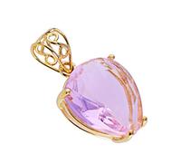 Ravishing Impressions Collier en argent sterling 925 plaqué or avec pendentif cœur d'amour quartz rose pour femme, cadeaux romantiques pour elle le jour de la Saint-Valentin, un anniversaire,