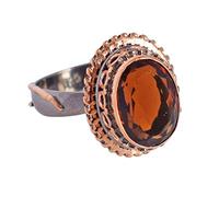 Ravishing Impressions Jewellery Homme en argent sterling 925 ovale marron quartz champagne