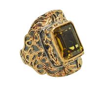 Ravishing Impressions Jewellery Pierre précieuse naturelle de quartz fumé en argent sterling 925 plaqué rhodium délicat pour filles, pierre à quartz fumé,