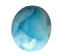 Ravishing Impressions Naturel Mer des Caraïbes Larimar Cabochon Pectolite Bleue Taille 23x20x8MM Forme Ovale République Dominicaine Boucles d'Oreilles Fabrication de Bijoux Gemme Lisse Polie Elle