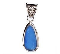 Ravishing Impressions Pendentif en argent sterling 925 avec chaîne, double lunette opale de feu, cabochon multicolore, 22 x 11 mm, bijoux faits à la main, cadeau de Noël