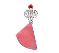 Ravishing Impressions Pendentif en argent sterling 925 avec chaîne Rhodochrosite Cornaline Cabochon Rose Orange 38 x 25 mm Fait à la main Bijoux Cadeau pour Noël