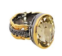 Ravishing Impressions Pierre précieuse de quartz fumé en argent sterling 925 massif rhodié noir plaqué or bague belle faite main bijoux cadeau d'anniversaire FSJ-617, Pierre précieuse, Quartz fumé
