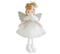 Ravissant pendentif poupée d'ange pour décorer les maisons et les arbres cette saison des fêtes édition 2024 (blanc)