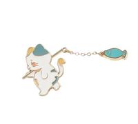 Ravissante broche en alliage robuste pour chaton pêcheur 2 couleurs de poisson au choix Design ludique pour un usage quotidien Accessoire ludique pour chaton poisson, Wear a hat, Comme décrit