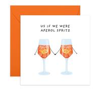 Ravissante carte d'amour pour elle ou lui - « Us If We Were Aperol Spritz » - Cadeau pour bébé, petit ami, petite amie, épouse, mari - Boissons de Saint-Valentin - Livré avec des autocollants amusants