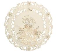 Ravissante Noël Chemin de table/Petit Coin tischd Crème/blanc avec or Bougies cloches de broderie - Taille au choix, Polyester, beige, 30 cm