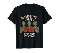 Raviver la nouveauté Living One Cup at a Time Zombie Coffee T-Shirt