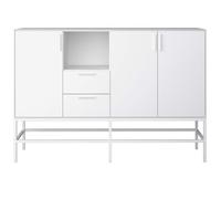 Ravn Buffet 3 portes et 2 tiroirs, blanc laqué, structure métallique, blanc.