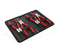 RAVN HAMAN 4 x Pince à circlips 175 mm Rouge - - Avec embouts de forme précise - - Pince pour circlips interne et extérieurs avec poignées antidérapantes - - Pinces dans un sac de rangement