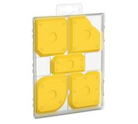 RAVN HAMAN Set de 5 Lissoirs à joints Jaune - Ensemble d'outils de Calfeutrage avec 23 formes différentes - Lisseur de joints en silicone et en acrylique par exemple - Avec boîte de rangement