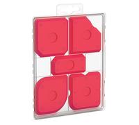 RAVN HAMAN Set de 5 Lissoirs à joints Rouge - Ensemble d'outils de Calfeutrage avec 23 formes différentes - Lisseur de joints en silicone et en acrylique par exemple - Avec boîte de rangement