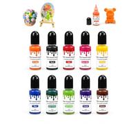 RAVNIX 10 Pigments pour Plâtre Concentrés à Base d'Eau - 10 Couleurs Moulage Béton Fixation Haute Intensité Compatible Résine Ciment, Idéal Projets DIY & Artisanat