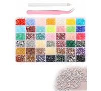 RAVNIX 10000 PCS Kit Complet Strass à Coller 42 Couleurs 3mm avec Pince, Stylo Cire & Colle Incluse | Pierres Brillantes Flatback pour Nail Art, Vêtements, DIY Créations
